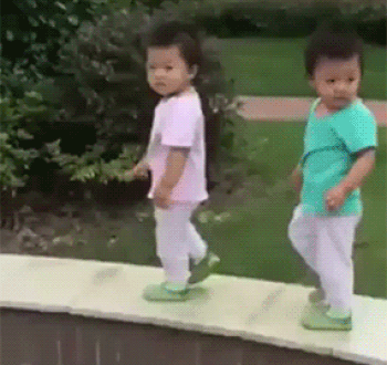 Oxygen Builder - Twin Babies Falling Giphy